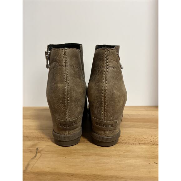 Sorel Boots Womens 9 Joan of Arctic II Wedge Brown Leather Booties - Picture 4 of 9